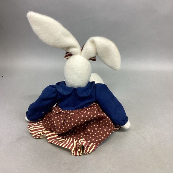 VTG Artisan Flair Miss Elle’s Patriotic Dress Plush Rabbit - 16.5” - Picture 7 of 14
